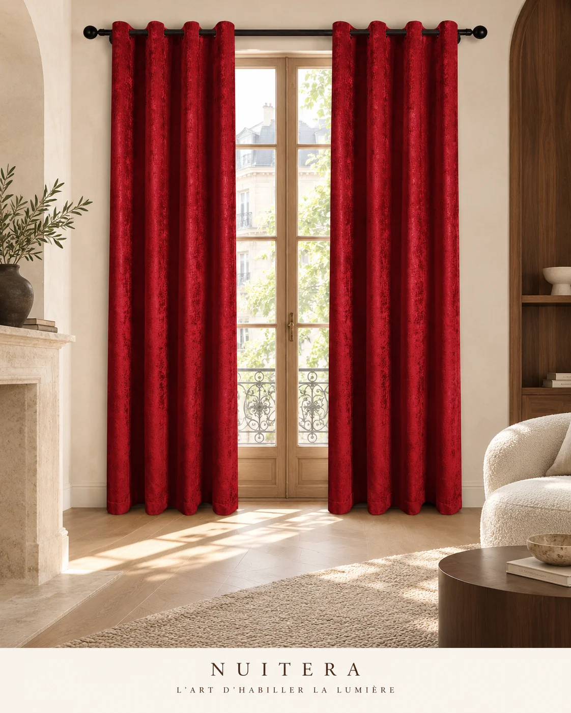 Rideau chenille unie LG0003 — visuel d’ambiance NUITERA